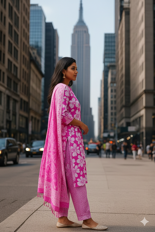 Women's 3 pieces kurtis set